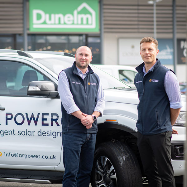 Mark Dunville and Chris Balmer Dunelm Stores Solar Installations