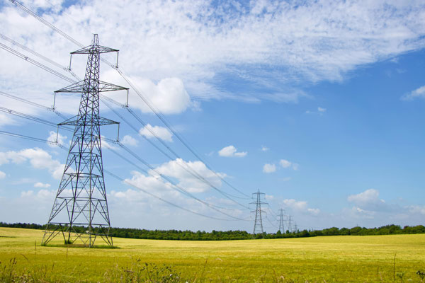 An image of pylons to indicate that customers could achieve energy independence from the national grid