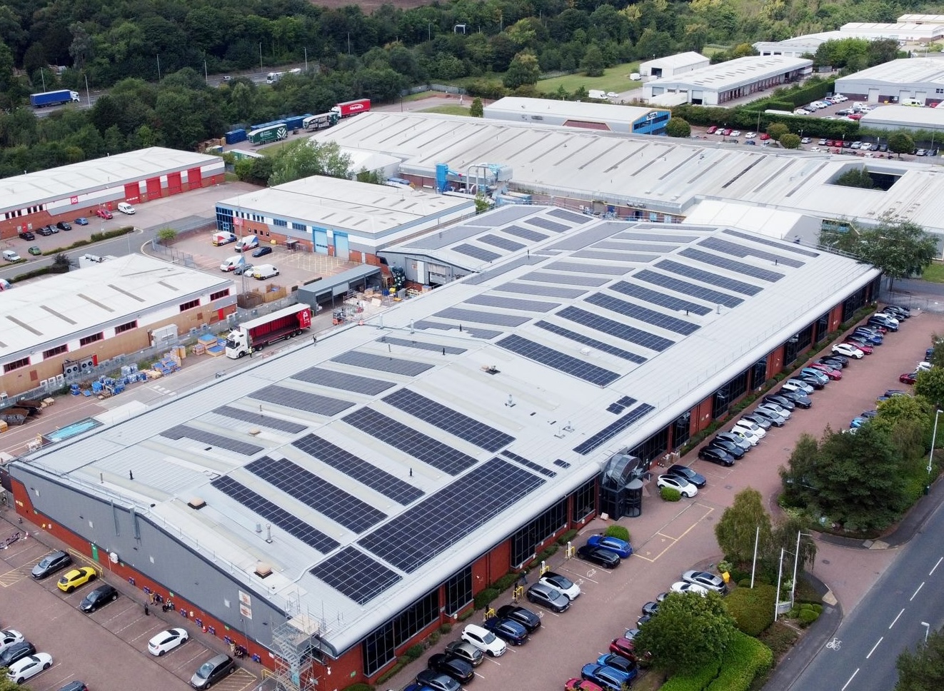 Commercial solar panel installation